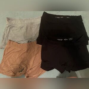 Women's Black, Gray, and Tan Shorts Set